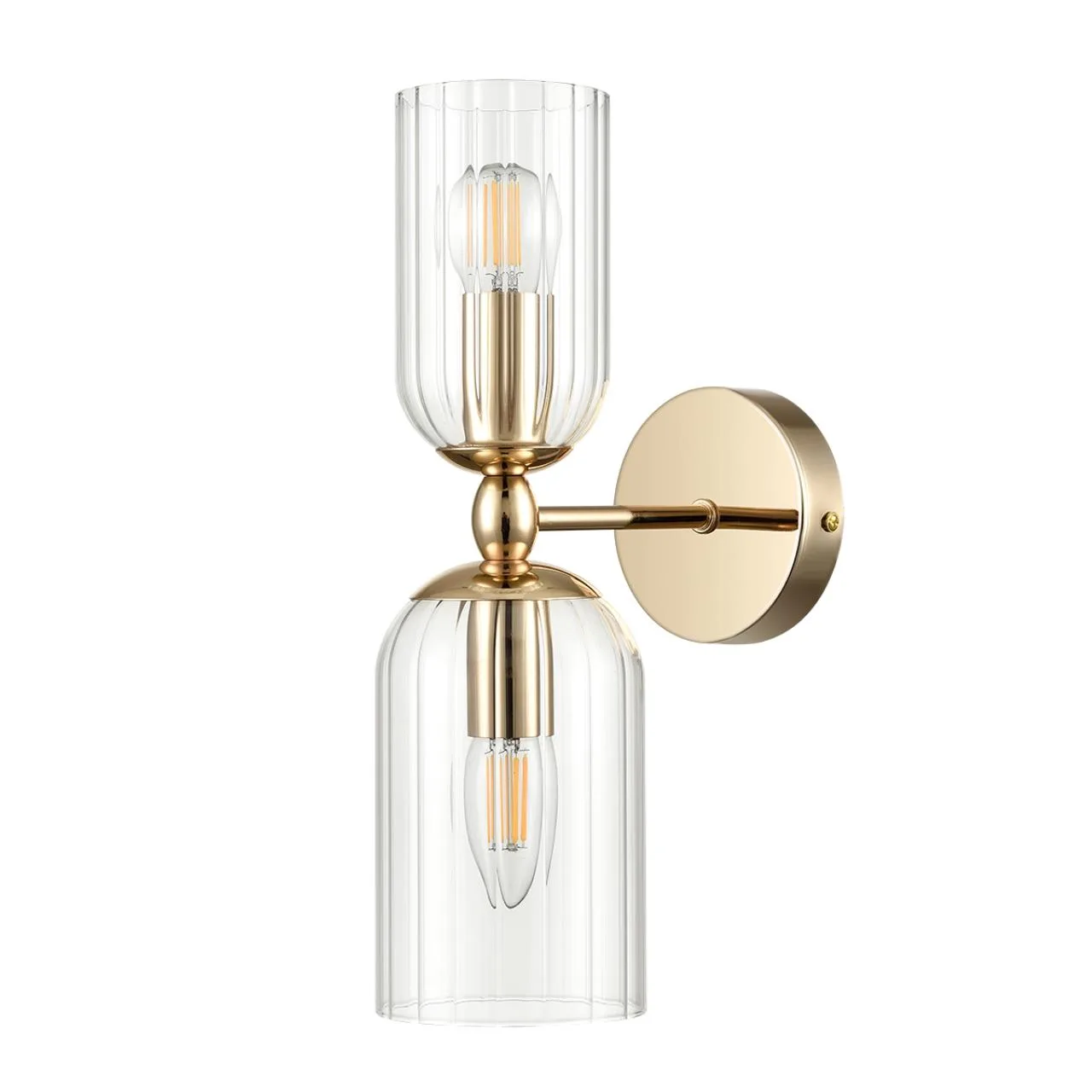 Lumion 6586/2W MODERNI LN26 132 золото/прозрачный, металл/стекло Бра E14 2*40W 220V KASSIA — главное фото товара