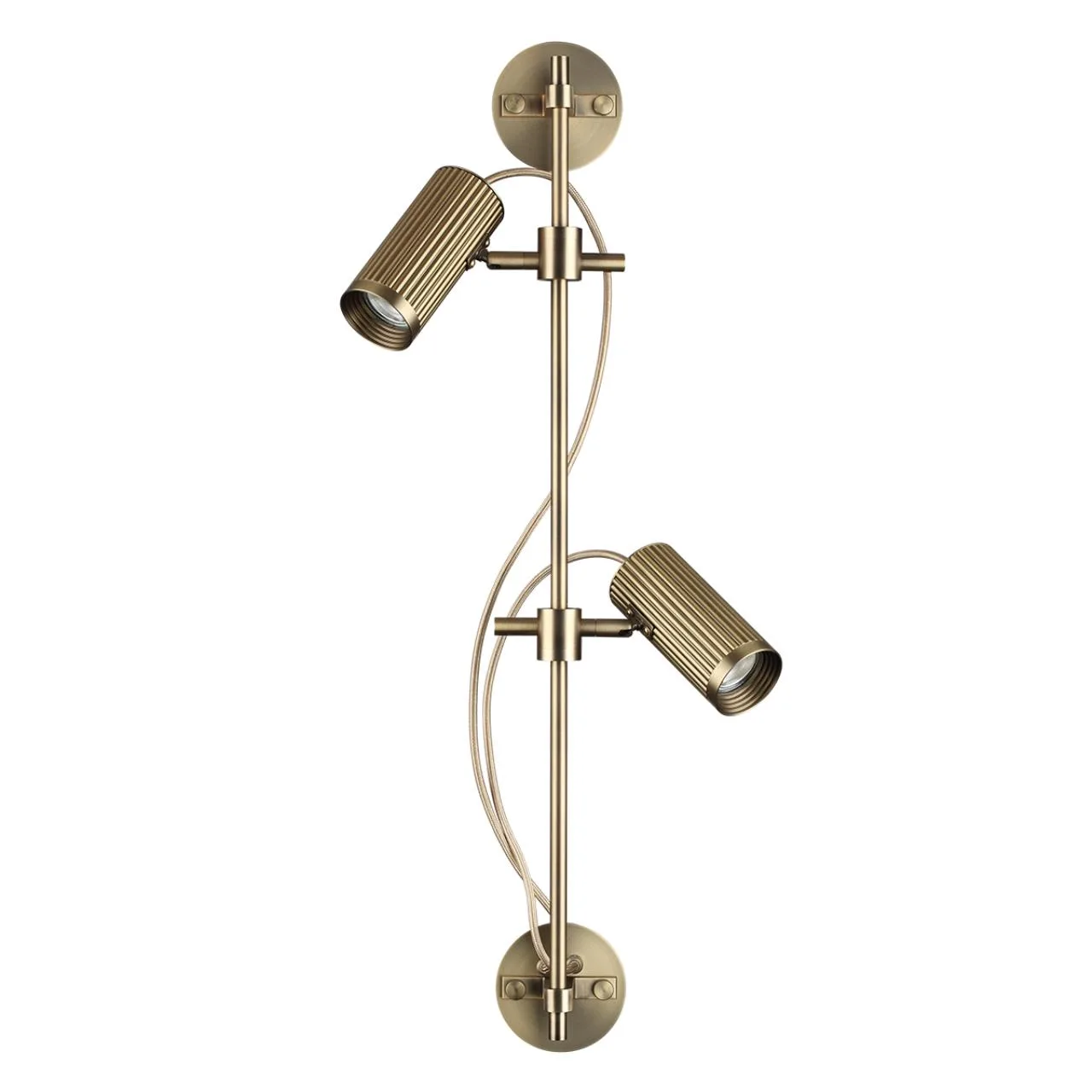 Odeon Light 7013/2W HIGHTECH ODL25 477 Настенный св-к поворотный на 50°/180° металл/под латунь IP20 LED GU10 *2 10W 220V MANCHESTER — главное фото товара
