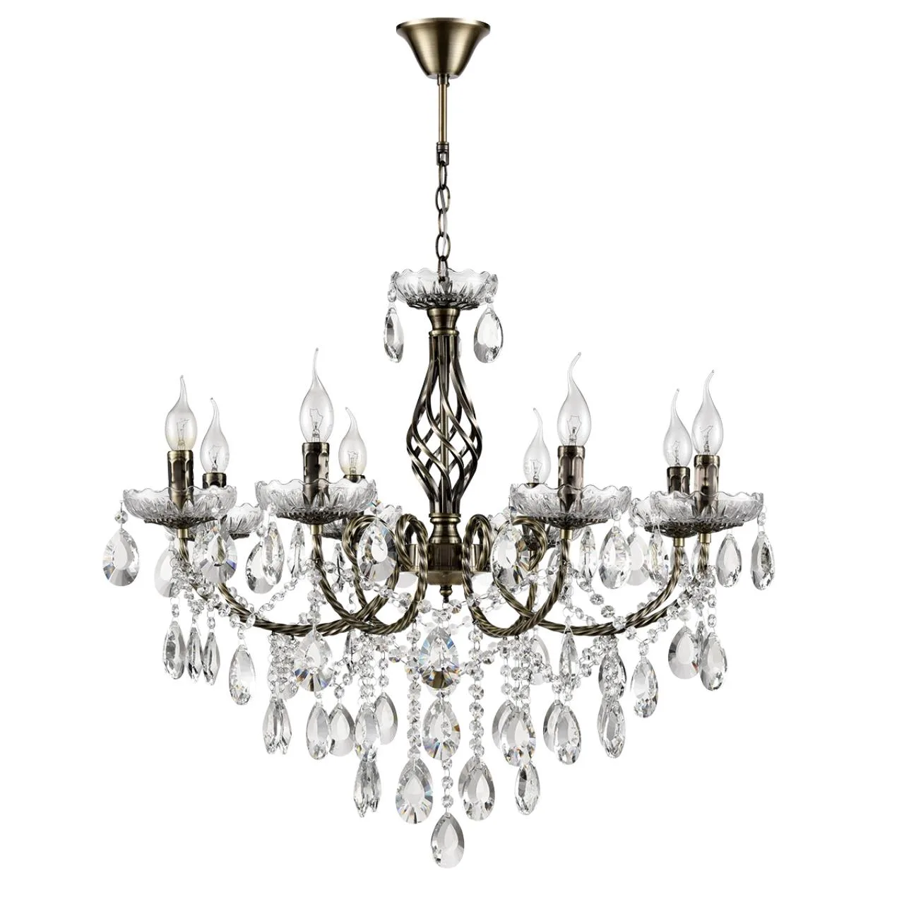 Lumion 8190/8 CLASSI LN26 094 античная бронза, металл/хрусталь Люстра E14 8*40W 220V LINN — главное фото товара