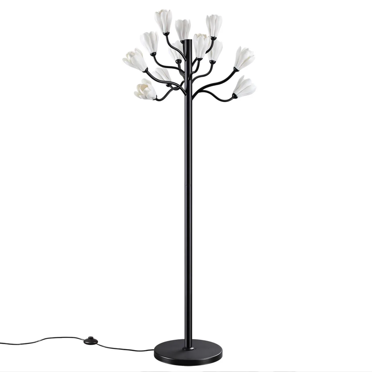 Odeon Light 5090/12F MODERN ODL25 553 черный матовый/белый/фарфор Торшер G4 LED 12*5W GARDI — главное фото товара