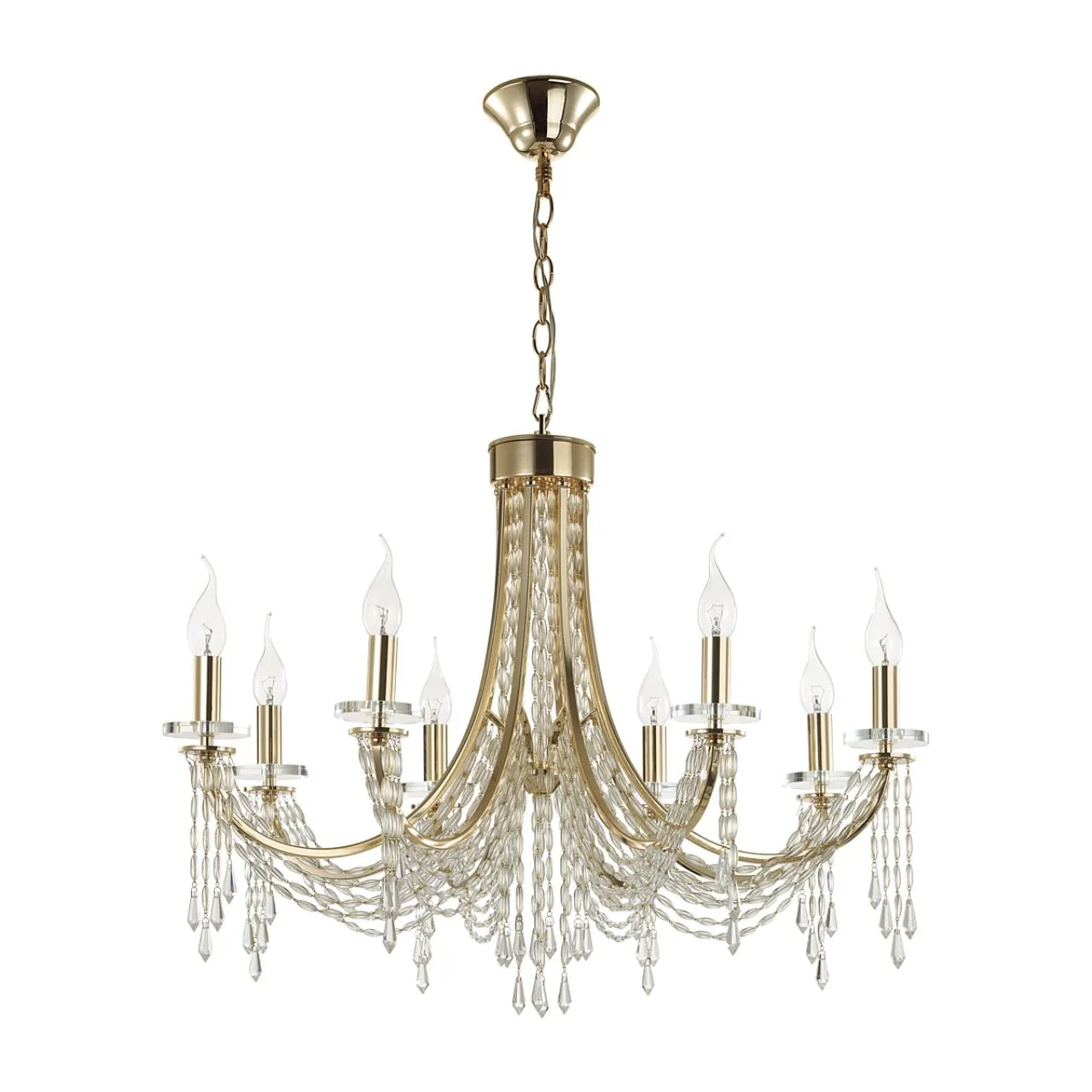 Odeon Light 5063/8 CLASSIC ODL24 625 золото/прозрачный/металл/хрусталь Люстра E14 8*40W CAPEL — главное фото товара