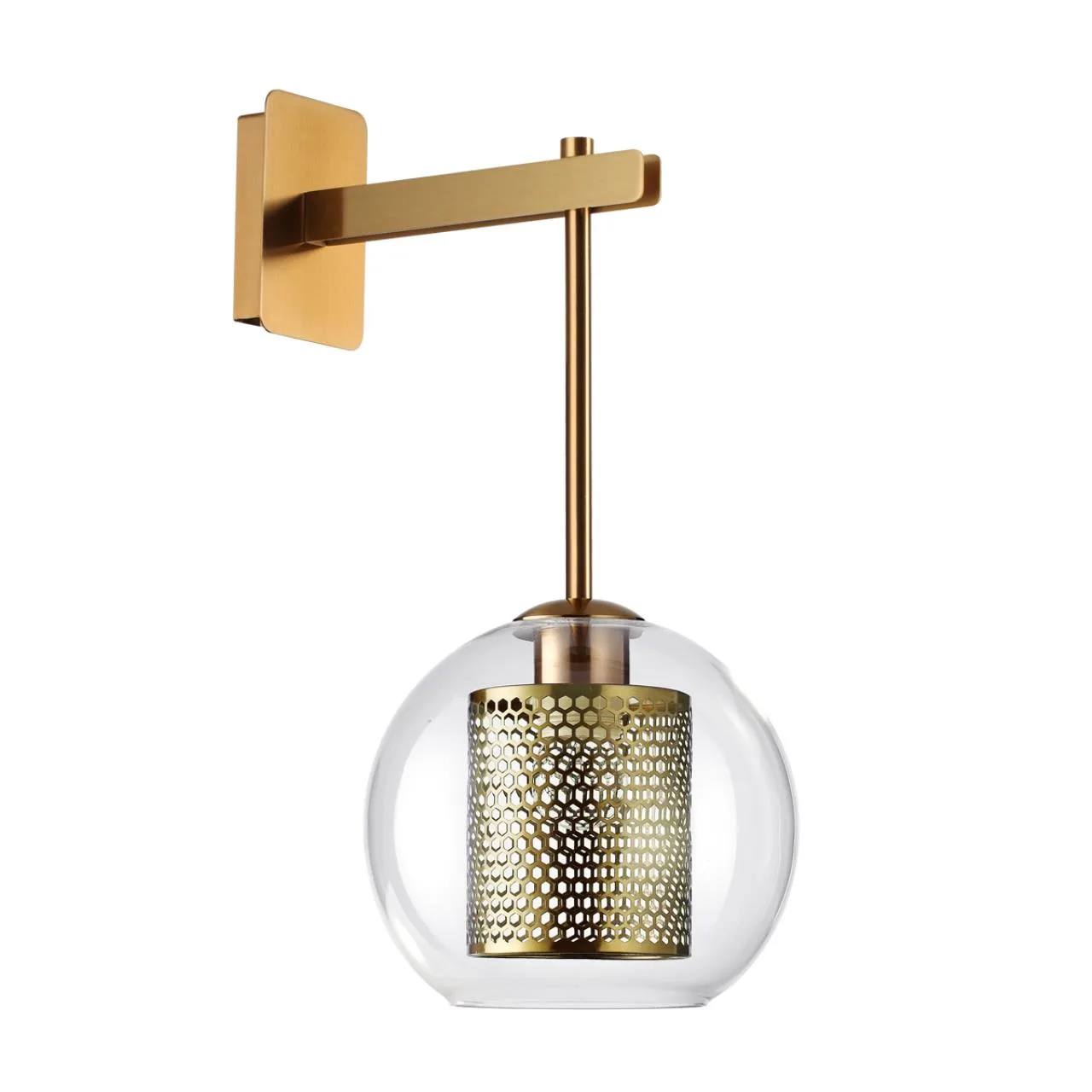 Odeon Light 4939/1W PENDANT ODL22 000 античн.бронза/металл/прозрачный/стекло Бра E27 1*40W CLOCKY — главное фото товара