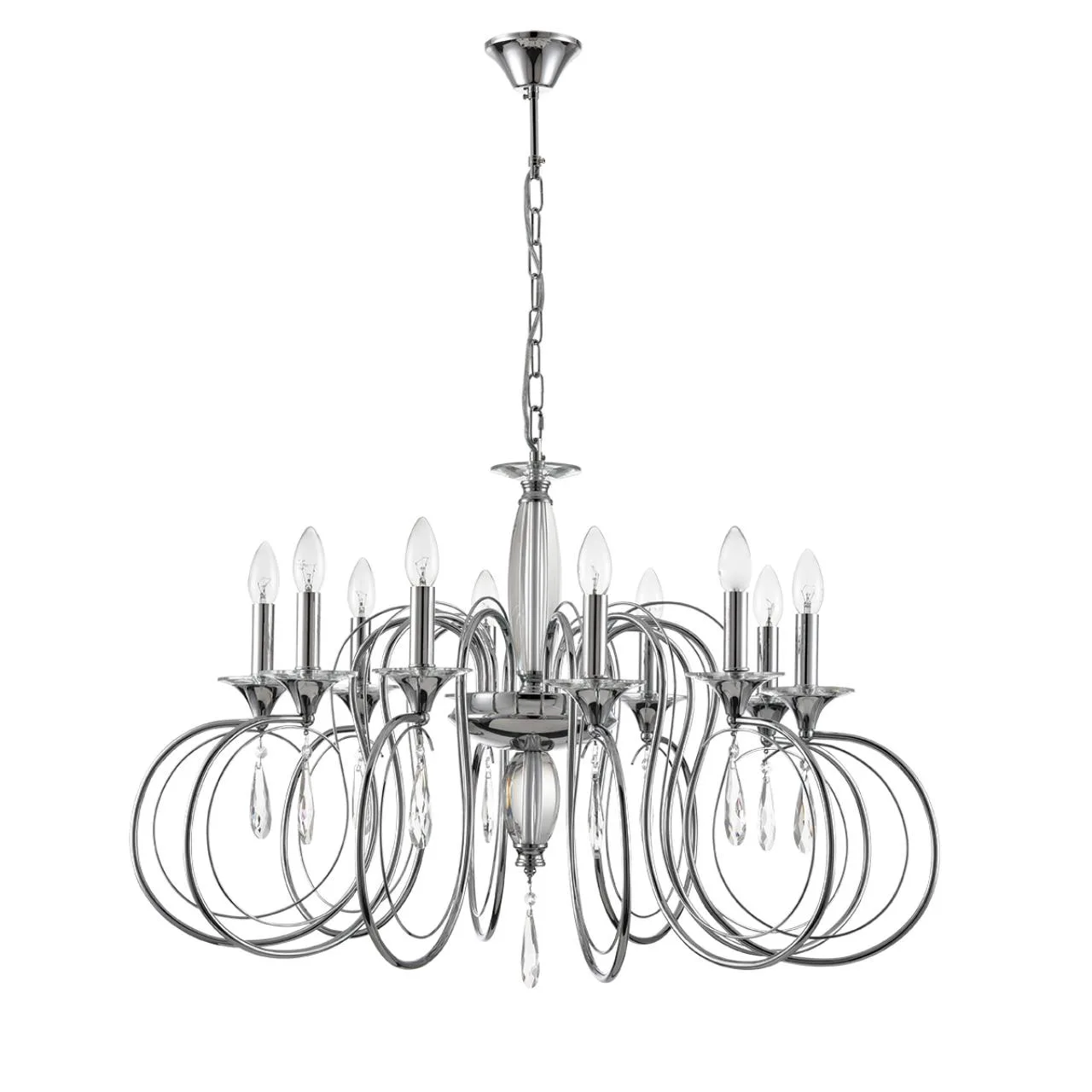 Lumion 8032/10 CLASSI LN26 084 хром, металл/хрусталь Люстра подвесная Е14 10*40W 220V LAOKA — главное фото товара