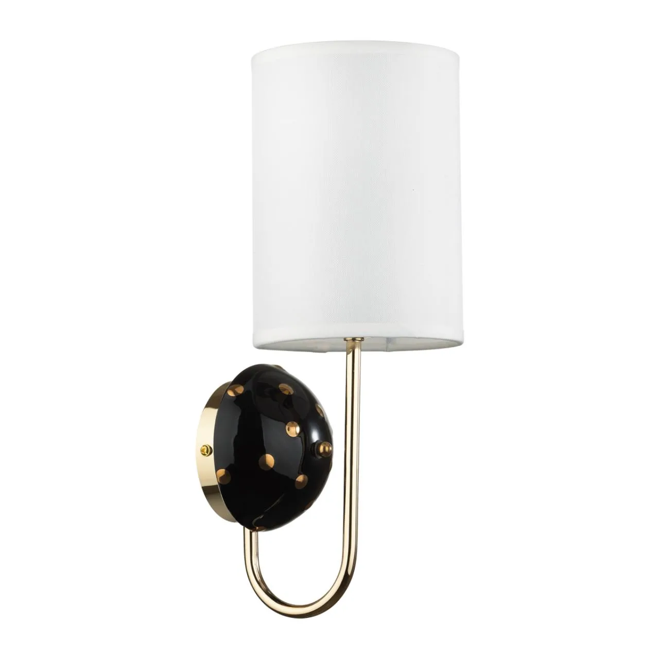 Odeon Light 5424/1W MODERN ODL_EX24 000 золотой/черный/белый/металл/керамика/ткань Бра E14 1*40W POLLEN — главное фото товара