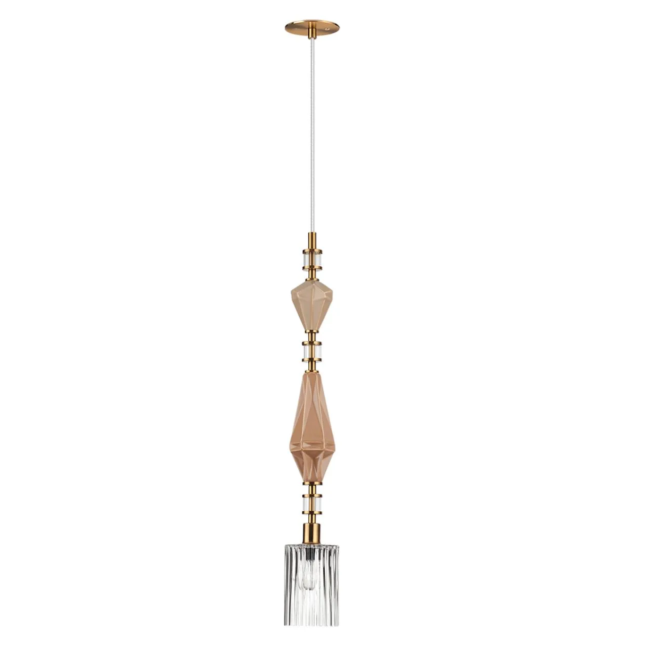 Odeon Light 5414/1E MODERN ODL_EX25 025 античная бронза/терракот/беж/стекло/керамика Подвес E14 1*40W TERRA — главное фото товара