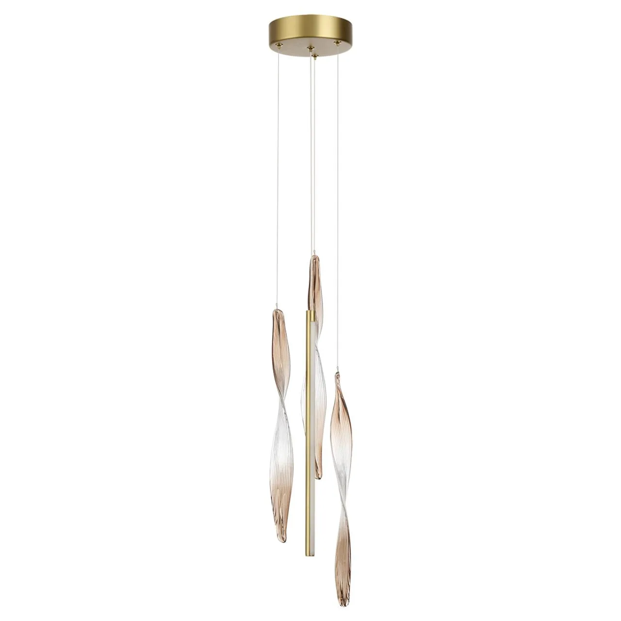Odeon Light 5468/9L L-VISION ODL_EX27 сатинированн.латунь/градиент коричн./металл/стекло Подвес LED*9W 3500K SPIRA — главное фото товара