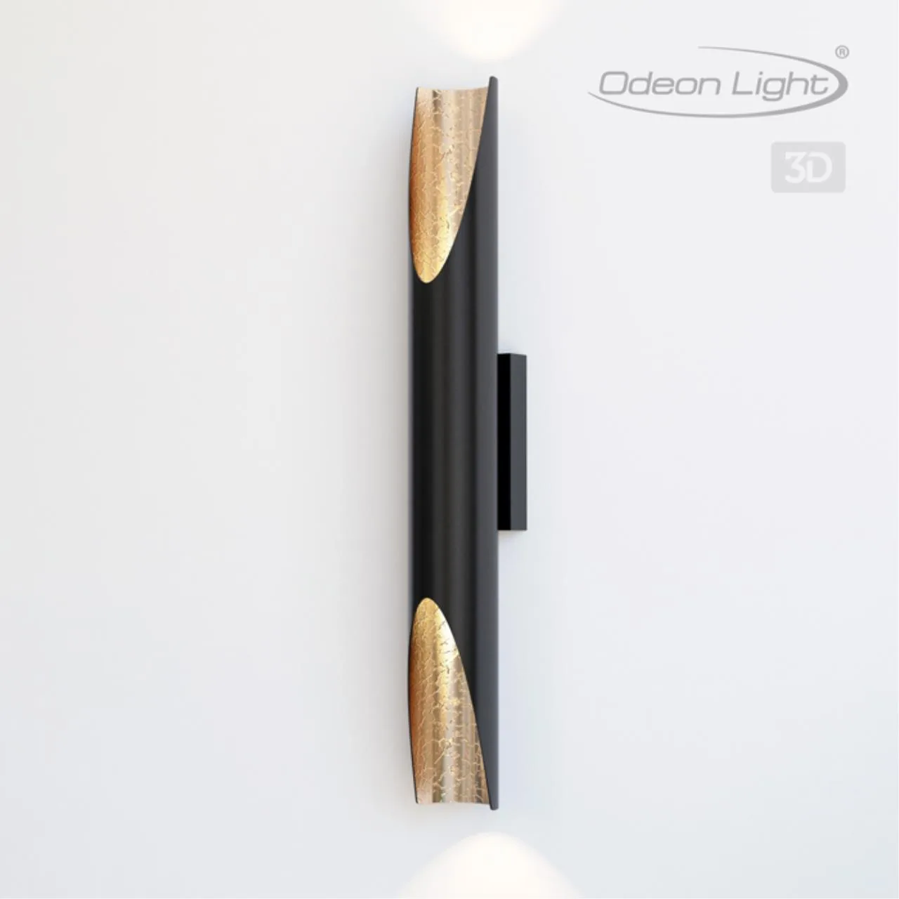 Odeon Light 3816/16WL HIGHTECH ODL19 189 черный с золотом/металл Настен.светильник LED 12W 3000К 80х60 WHITNEY — главное фото товара